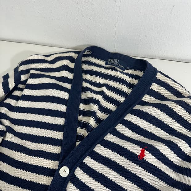 L-XL 폴로랄프로렌 남흰 루즈핏 면니트가디건