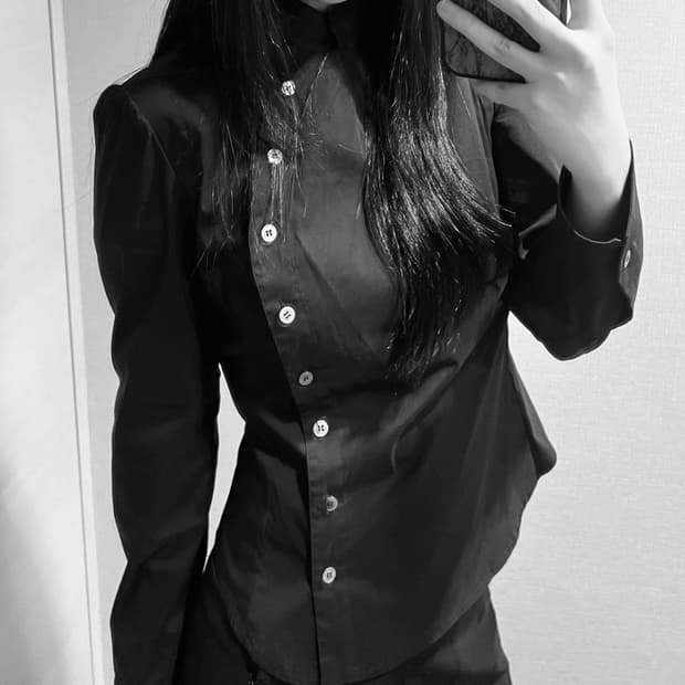 Maxmara 막스마라 애시매트릭 비대칭 셔츠 고딕