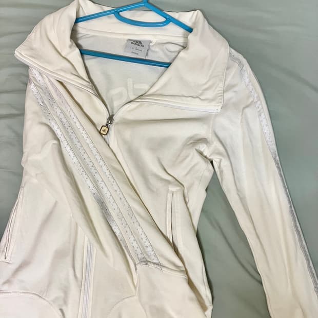 아디다스 빈티지 져지 집업 화이트 별 빅로고