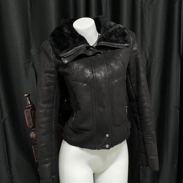 하이넥 레더 자켓