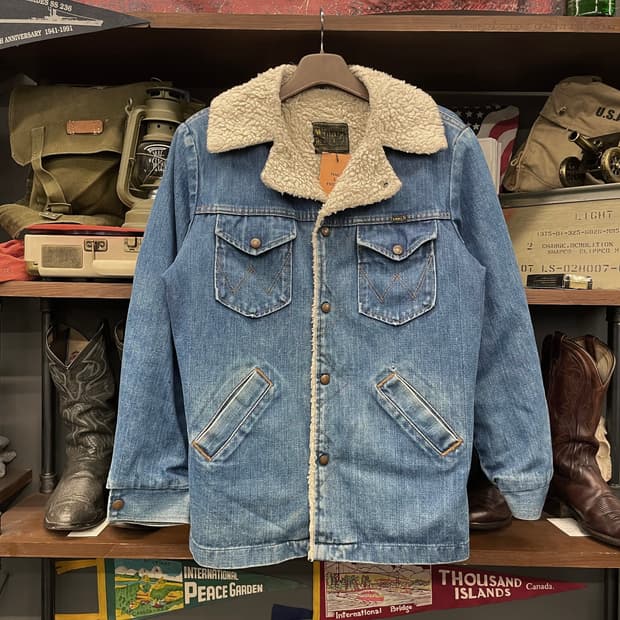 80s 랭글러 Made in USA 쉐르파 데님 자켓