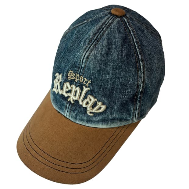 스포츠 리플레이 빈티지 데님 배색 볼캡