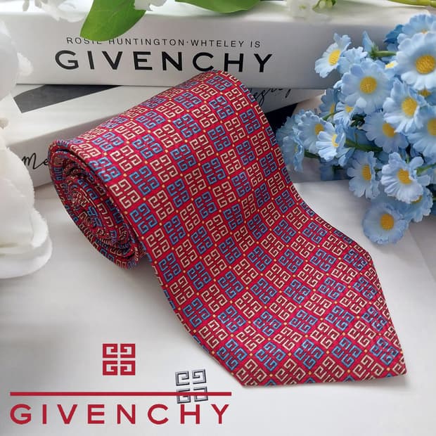 지방시 실크 올오버 로고 패턴 넥타이 9.5cm A+등급 k2045
