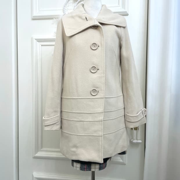 pink cream basic warm coat(size-11)