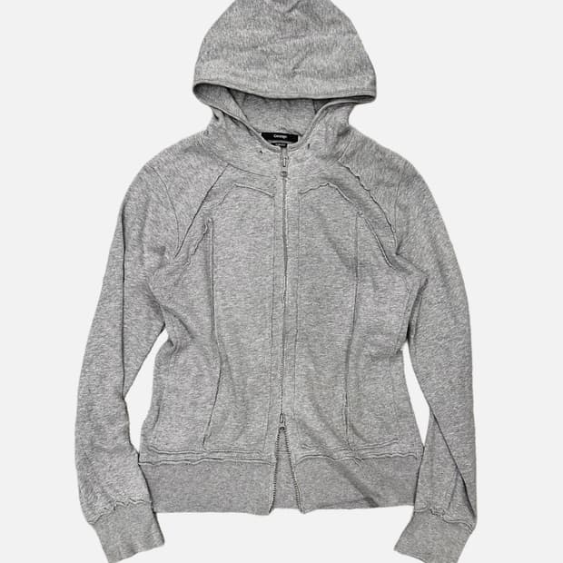 grunge pannel hood zip-up