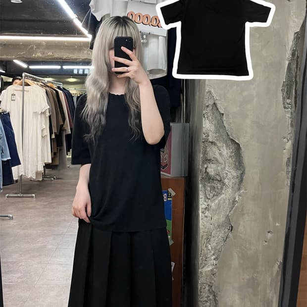 디젤 자수 반팔 티셔츠 블랙 #csz3870