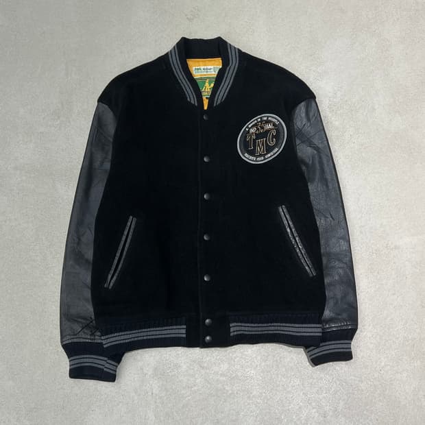 맥호프 레더소매 바시티자켓 s10204