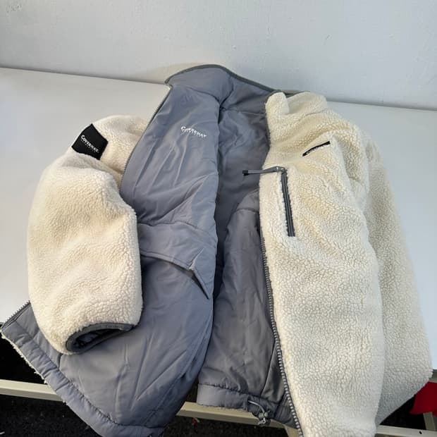 L 커버낫 화이트 리버시블 후리스자켓