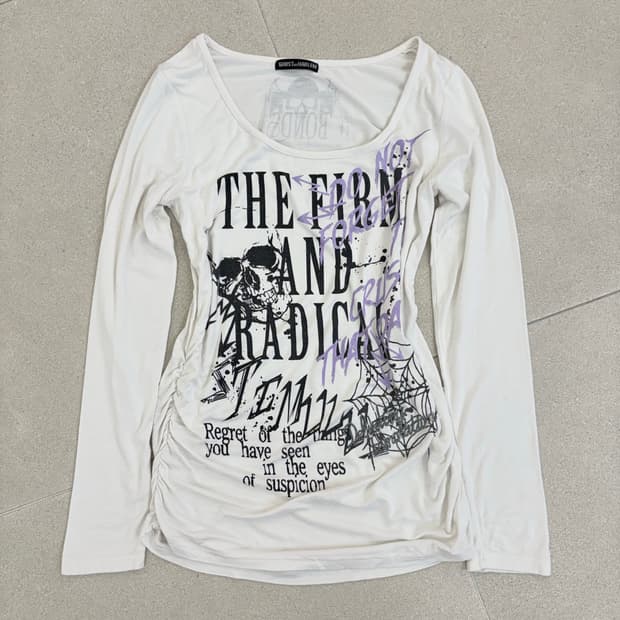 GHOST of HARLEM 레터링 셔링 롱슬리브