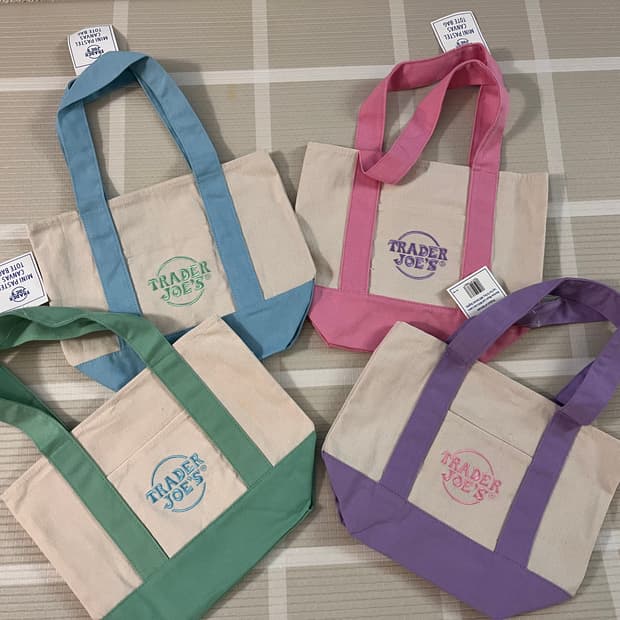 [새상품, 미국배송] 트레이더조 파스텔 미니 에코백