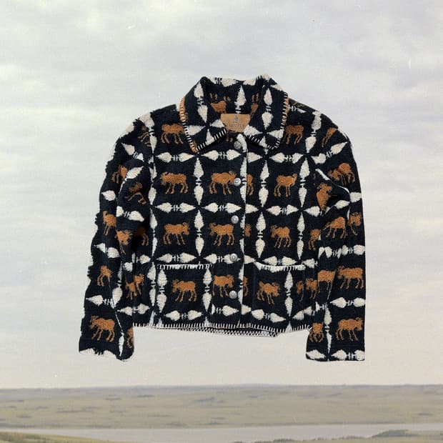 80s USA 말 그래픽 플리스 자켓