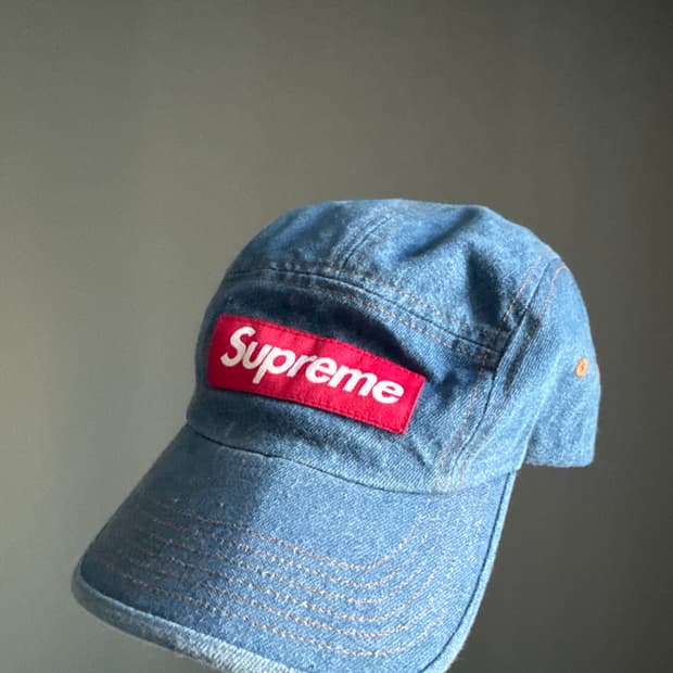 슈프림 워시드 치노 트윌 캠프캡 데님 - 22FW
