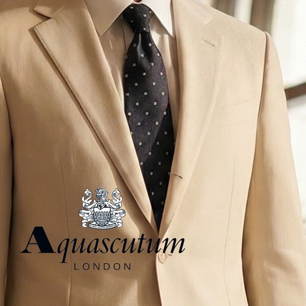 아쿠아스큐텀 실크 스트라이프 도트 넥타이 10cm A등급 A19799