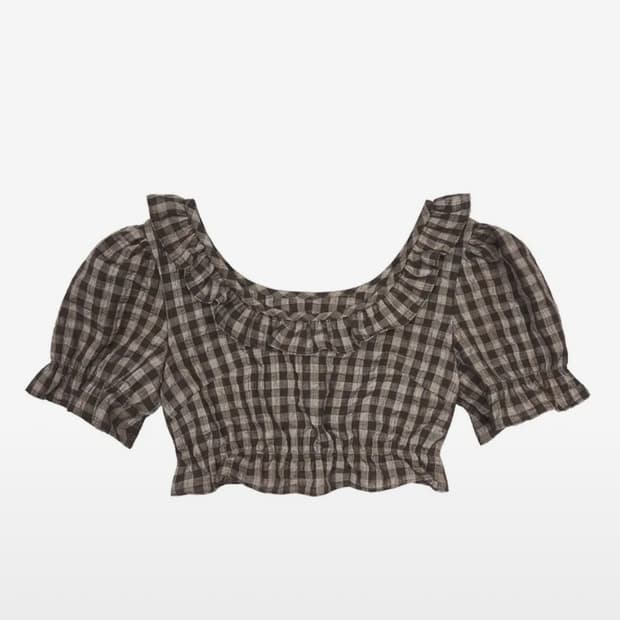 라티젠 크롭 블라우스 