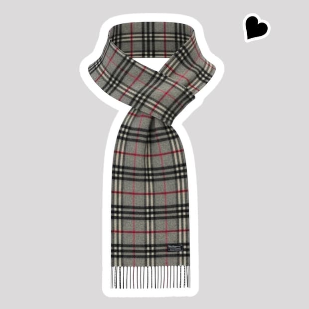 정품 버버리 노바체크 그레이 머플러