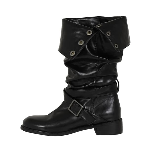 시너진 폴디드 부츠 FOLDED BUCKLE BOOTS BLACK