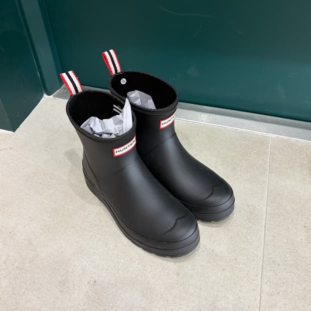 헌터 오리지날 플레이 숏 레인부츠 블랙