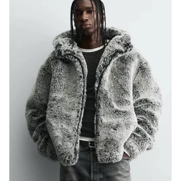 새상품))ZARA 후드 퍼 자켓 S