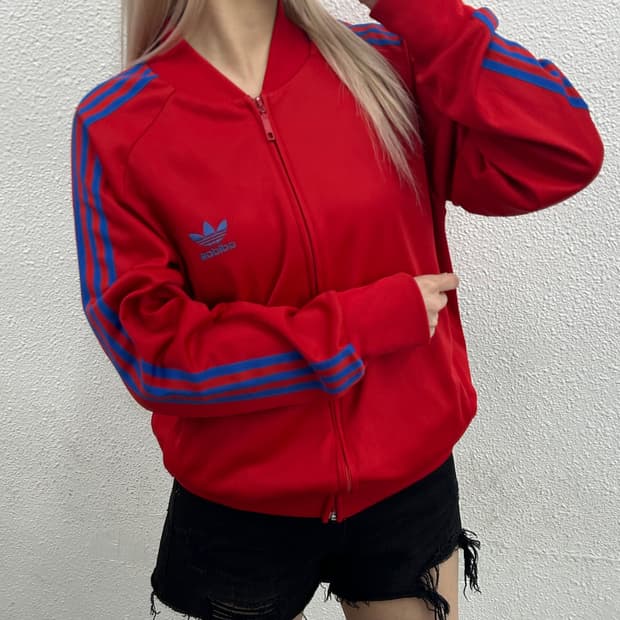 아디다스 블루라인 레드 트랙탑 95