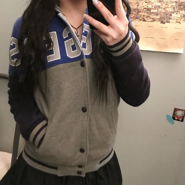 MLB 다저스 레터링 누빔 후드 자켓