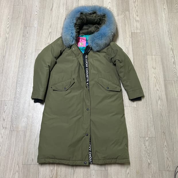 코오롱 X 럭키슈에뜨 하이라인 구스다운 롱패딩 36 66사이즈