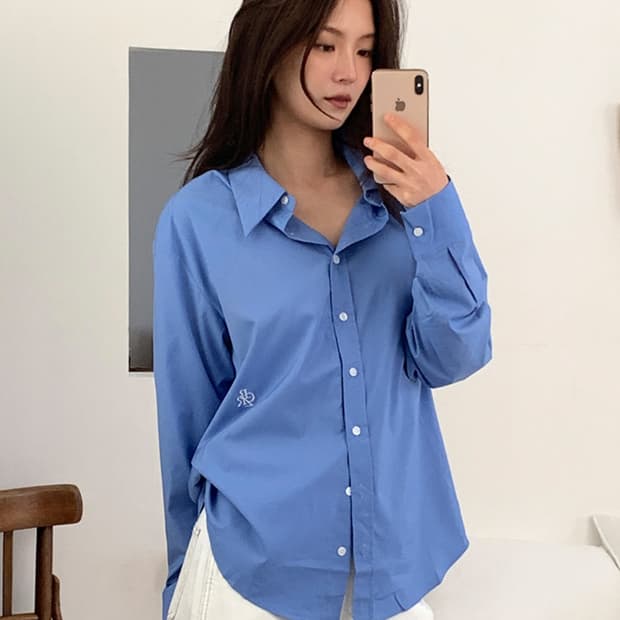 새제품 시티브리즈 링클프리 셔츠 블루