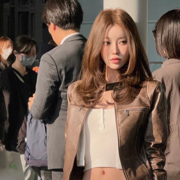 오아이오아이 빈티지 레더 자켓