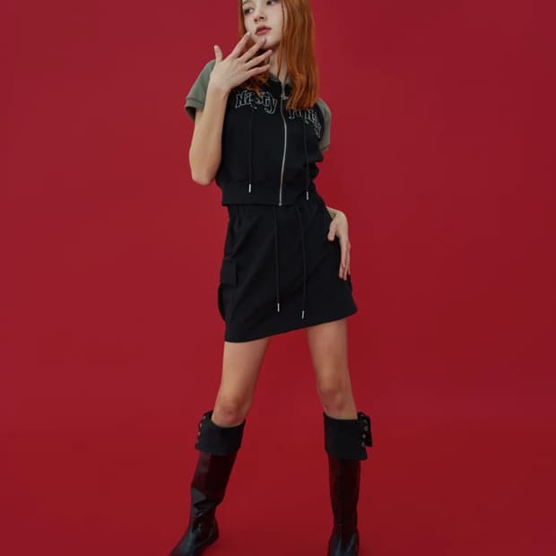제스트 스티치 카고 셋업 (BLACK)