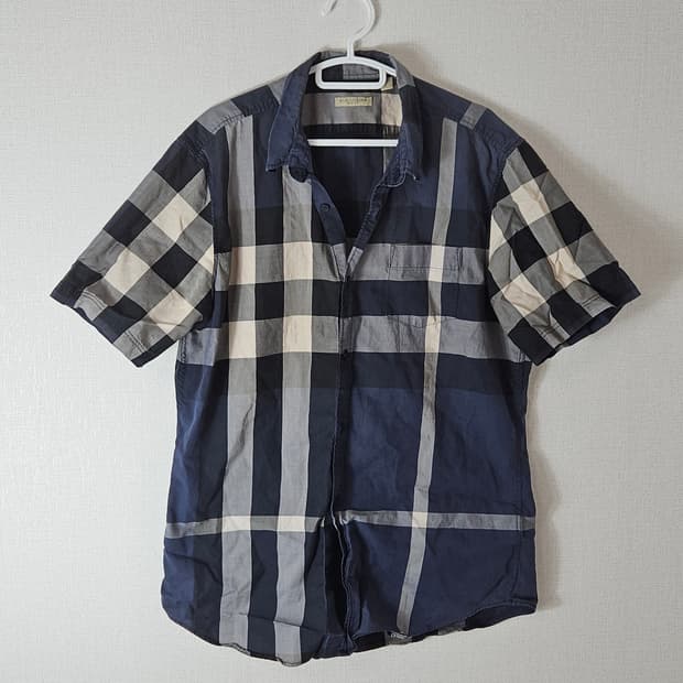 버버리 브릿 남성 옴므 체크 반팔셔츠 XL 정품
