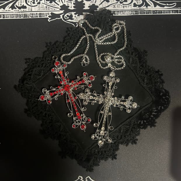 고딕 고스 펑크 y2k 페어리 십자가 목걸이