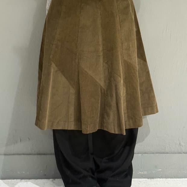 corduroy pattern detail midi skirt 
