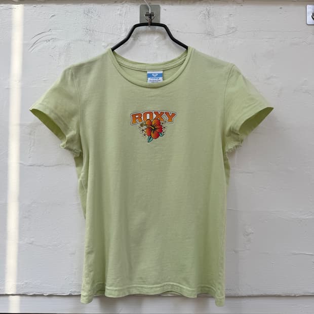 Roxy USA 록시 그린 컬러 크롭 반팔티 S