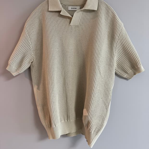 system 펀칭 반팔 니트