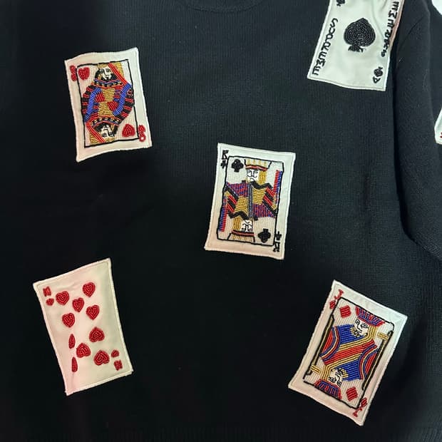 슈프림 카드 스웨터 Beaded Cards Sweater