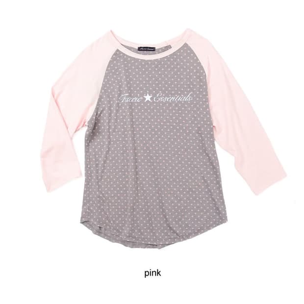 샵페어리 dot raglan sleeve top (pink)
