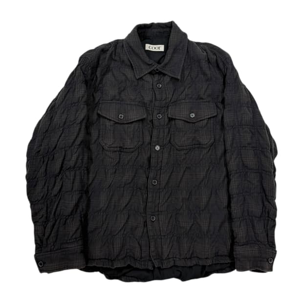 COOR 쿠어 링클 체크 패디드 셔츠 자켓 신더차콜 M