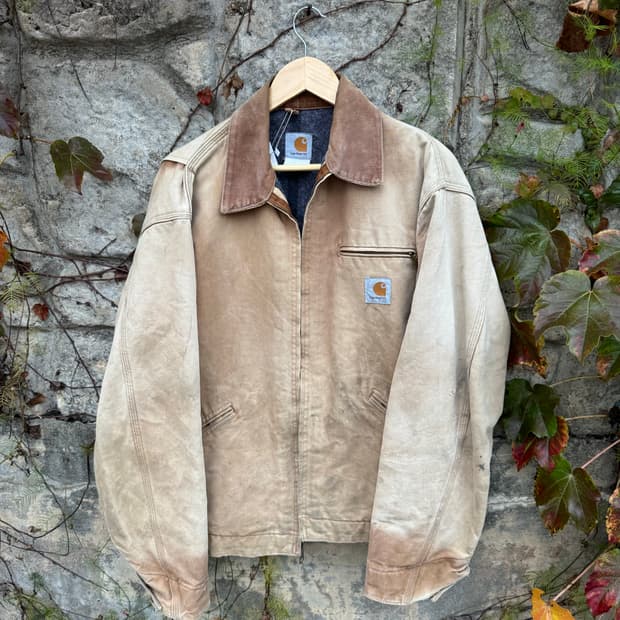00s 칼하트 j01 distressed 빈티지 디트로이트 워크 자켓