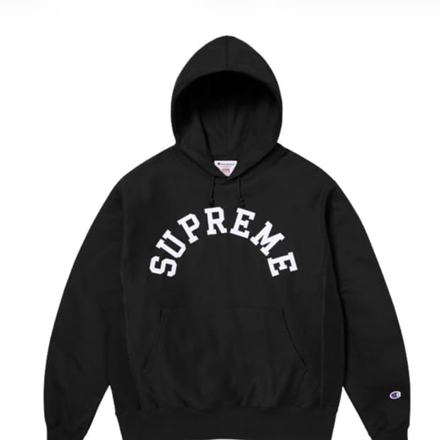 슈프림 챔피온 후드 블랙 m