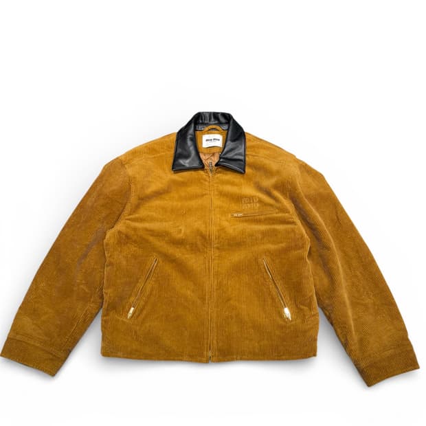 Miu Miu Corduroy Leather Collar Jacket