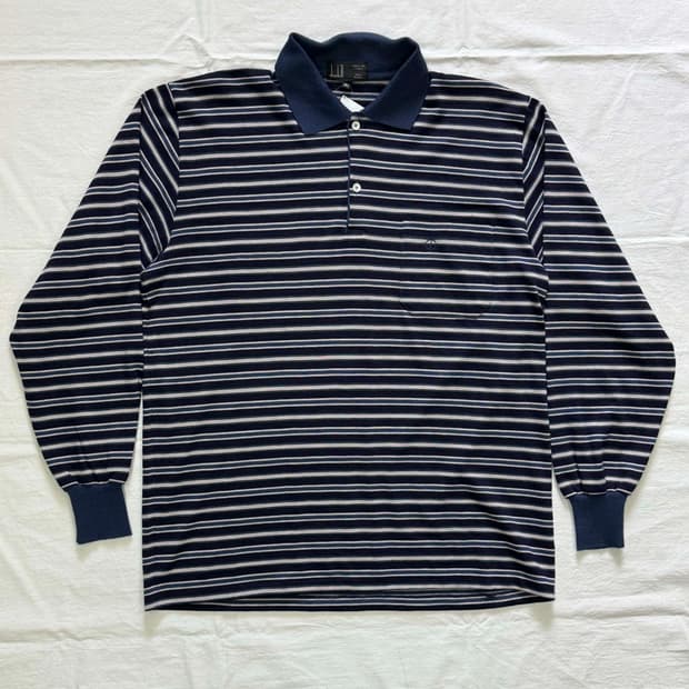 90s dunhill 울 스트라이프 긴팔 티셔츠