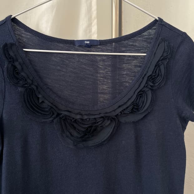 Ruffle Navy Tee