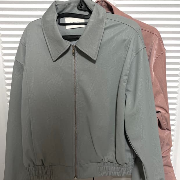 페이크레더 블루종 자켓