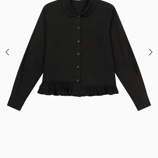 오헤시오 FRILL POCKET BLOUSE, BLACK