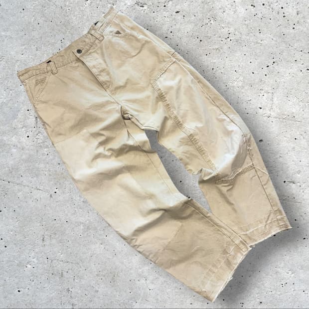 [32] 자라 더블니 데미지 베이지 워크 팬츠 D752