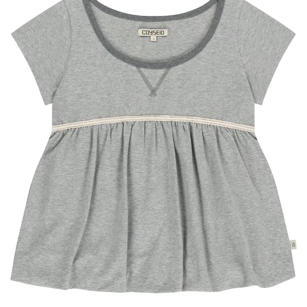 [구해요] 코이세이오 레이스 벌룬티셔츠 멜란지 그레이