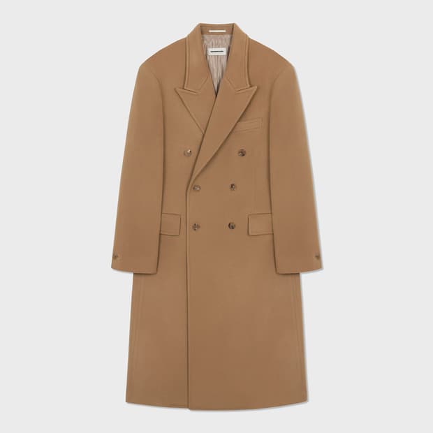 구민성 25FW 캐시미어 더블 브레스티드 코트 카멜