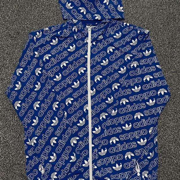 아디다스 오리지널스 Labels AOP 로고 윈드 브레이커 블루 XL