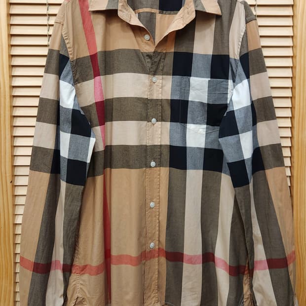 버버리 아카이브 코튼 체크셔츠