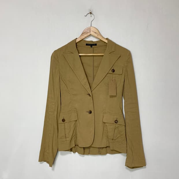 띠어리 슬림 포켓 트렌치 블레이저 린넨 여성 자켓