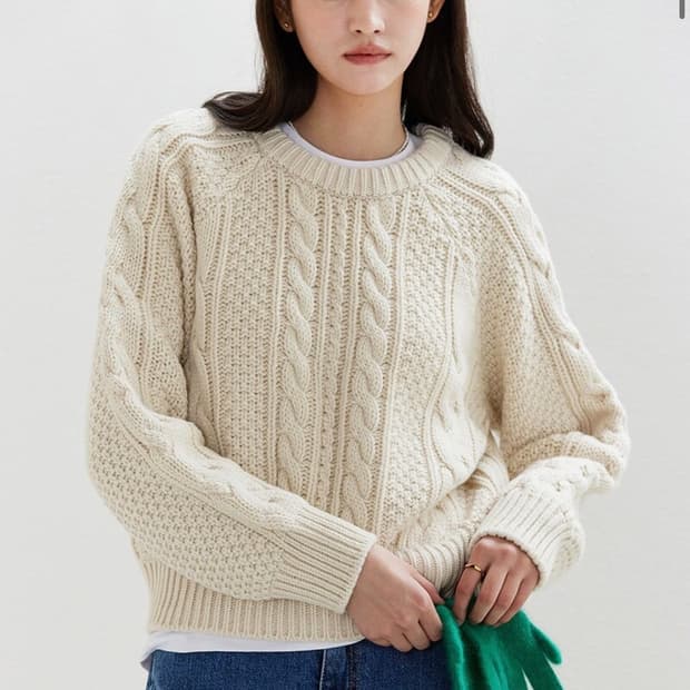 언에디트 소피아 케이블 니트 아이보리